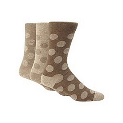 Designer multipack taupe tonal spots socks